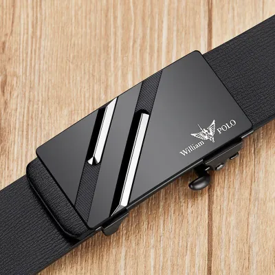 William Polo Genuine Leather Belt | Retro Needle Buckle Design With Metal Buckle